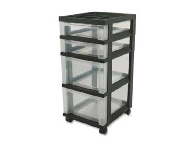 Iris IRS116827 Mini Chests- 4-Drawer- 12-.06in.x14-.25in.x26-.44in.- Black