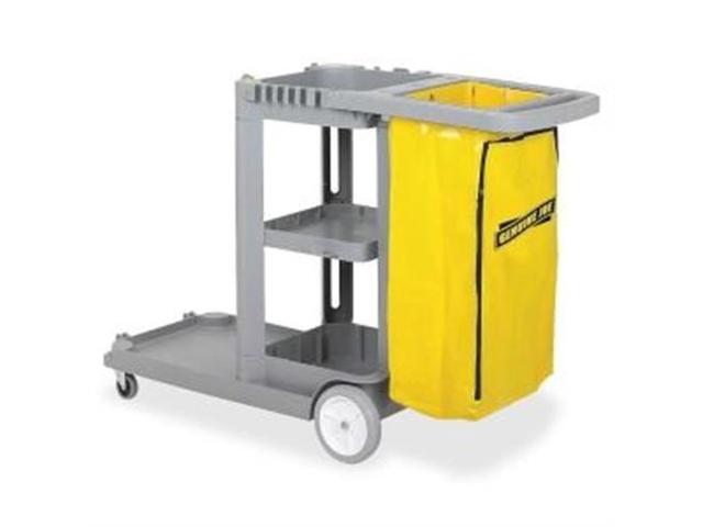 Genuine Joe Janitors Cart 20-1/2'Wx40'Lx38'H Lt Gray/Yellow 02342