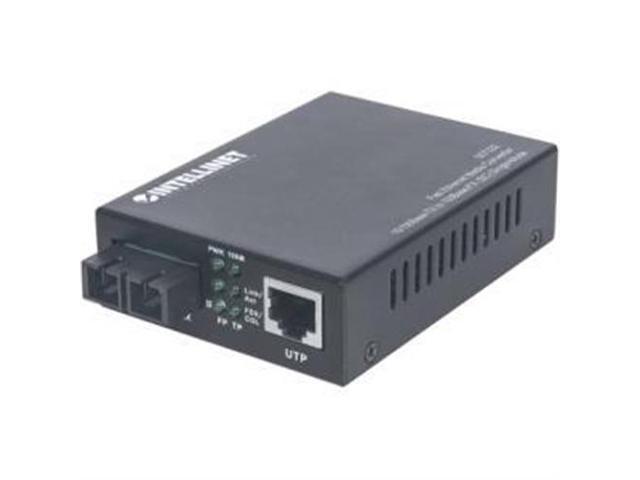 Intellinet Fast Ethernet Single Mode Media Converter, 10/100Base-TX to 100Base-FX (SC) Single-Mode, Wavelength 1310 nm, 20 km (12.4 mi)