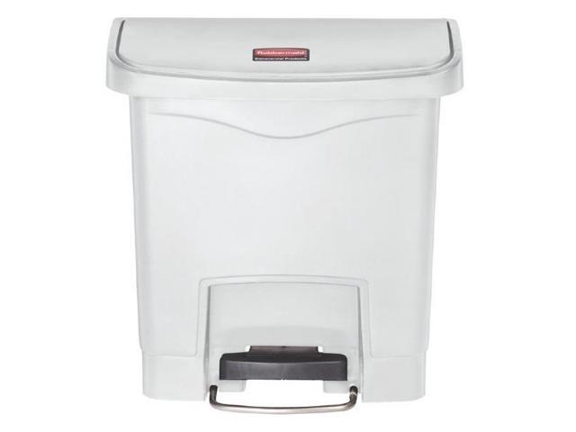 Rubbermaid / Newell Brands - FG1883554 - Slim Jim Resin Step-On Container, Front Step Style, 4 gal, White