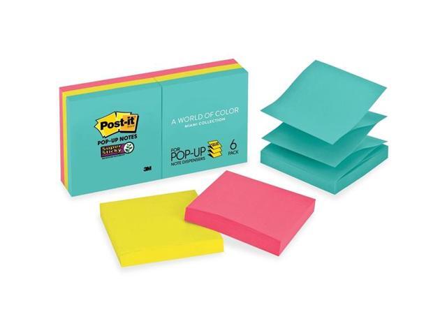 Post-it Pop-up 3 x 3 Note Refill Miami 90/Pad 6 Pads/Pack R3306SSMIA