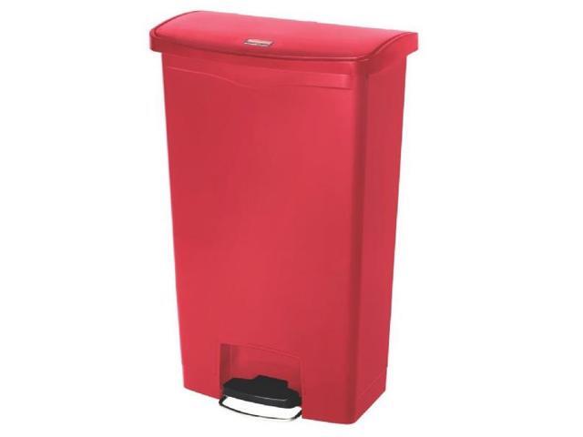 Rubbermaid - FG1883568 - Slim Jim Resin Step-On Container, Front Step Style, 18 gal, Red