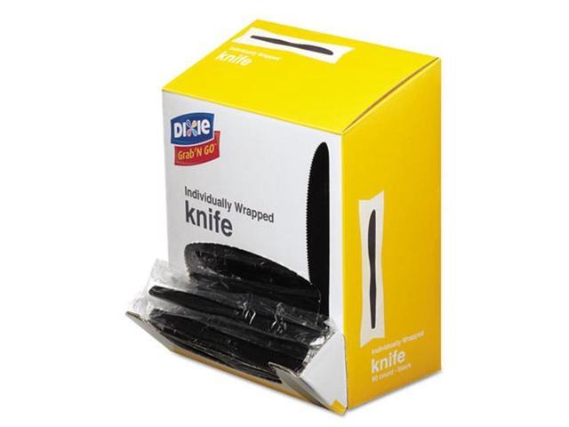 Dixie GrabN Go Wrapped Cutlery Knives Black 90/Box 6 Box/Carton KM5W540