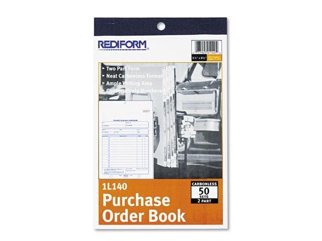 Rediform Purchase Order Book Bottom Punch 5 1/2 x 7 7/8 Two-Part Carbonless 50