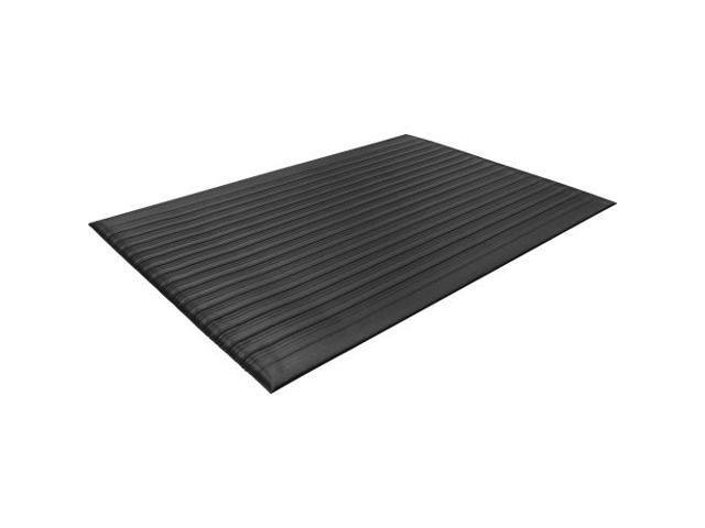 Genuine Joe Anti-Fatigue Mat Vinyl Foam Beveled Edge 3'x12' Black 01710
