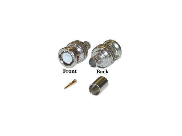 Cable Wholesale RG6 BNC Male Crimp Connector - 3 piece