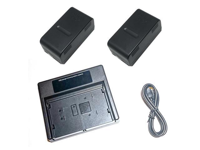 Combo Battery Charger + 2 Batteries for JVC BN-V25U Panasonic PV-BP17 AA-V6U