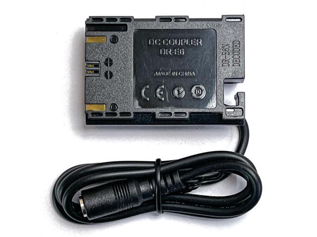 Decoded DC Coupler for Canon DR-E6N LP-E6N Dummy Battery adapter EOS R R5 R6