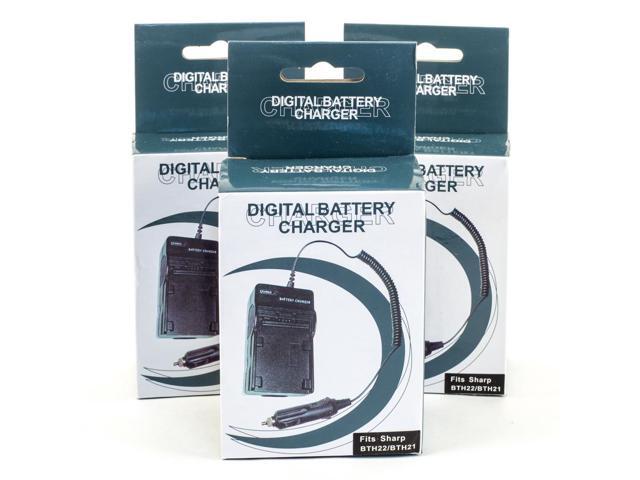 3x AC/DC Battery Charger for Sharp BT-H21U BT-H22U BT-H32 BT-H42 DR-9 PR-022 SBT-22