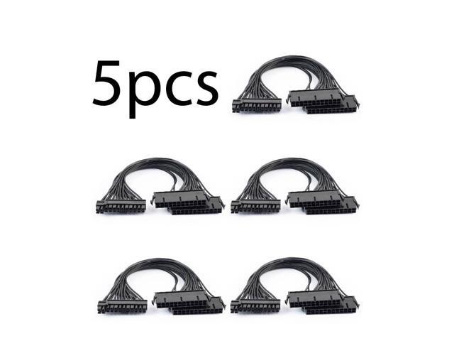 5 Pack 24Pin Dual PSU ATX Power supply adapter cable for Ether Mining 30cm QTY 5
