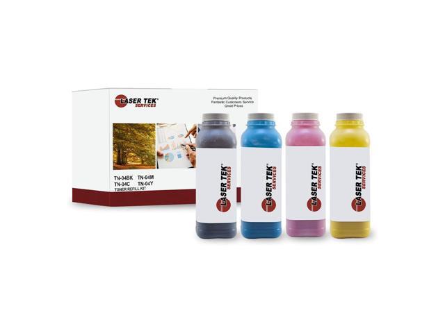 Laser Tek Services Compatible Toner Refill Kit Replacement for Brother TN04 TN-04BK TN-04C TN-04M TN-04Y Works with Brothere HL-2700CN, MFC-9420...