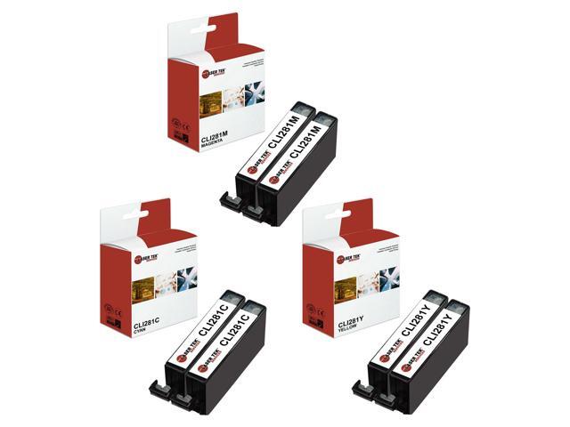 Laser Tek Services Compatible High Yield Ink Cartridge Replacement for Canon CLI-281 CLI281C CLI281M CLI281Y Works with Canon Pixma TR7520 TR8520...