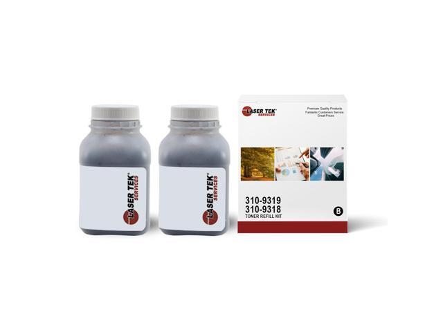 Laser Tek Services 2 Pack Black Toner Refill Kit with reset chip for the Dell 1125 310-9319 310-6640 TX300 XP407