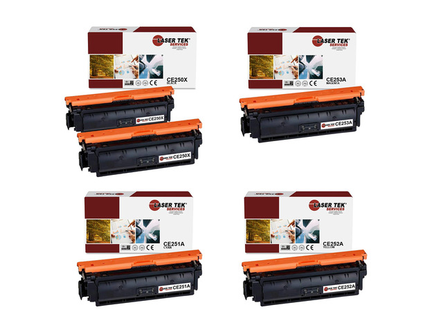5Pk LTS 504X BCMY HY Compatible for HP LaserJet CM3530 CP3525 Toner Cartridge