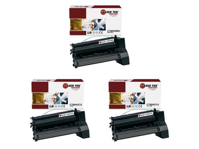 Laser Tek Services Compatible Toner Cartridge Replacement for Lexmark C780 C780H2CG C780H2MG C780H2YG Works with Lexmark C770 C772 C780DN, X782E...