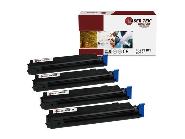 4Pk LTS B410 43979101 Black Compatible for Okidata B410 B430 B440, MB460 Toner