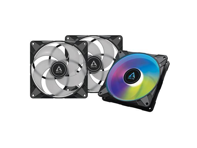ARCTIC P14 PWM PST A-RGB 0dB (3 Pack) - Case Fan, 140 mm PWM, Optimised for Static Pressure, Semi-Passive: 0-1900 RPM, 5V 3 Pin A-RGB LED - Black.