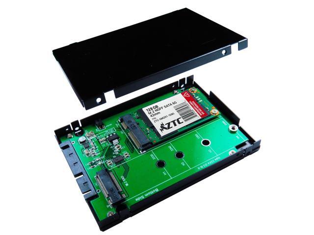 ZTC 2-in-1 Sky 2.5' Enclosure M.2 (NGFF) or mSATA SSD to SATA III Board Adapter. Multi Size Fit with High Speed 6.0GB/s. Model ZTC-EN005
