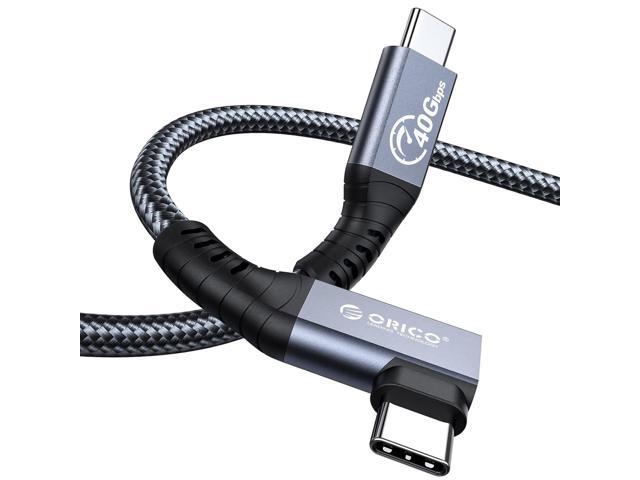 ORICO Cable Compatible with Thunderbolt 4 Right Angle 6.56Ft,40Gbps USB C to USB C Cable, 100W Charging/Diaply 8K@60Hz Compitable with MacBooks.