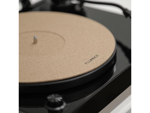 Fluance Cork Platter Mat and HiFi Vinyl Record Weight 760 gram Steel LP Disc Stabilizer Turntable Accessory with Rubberized Coating and Protective...