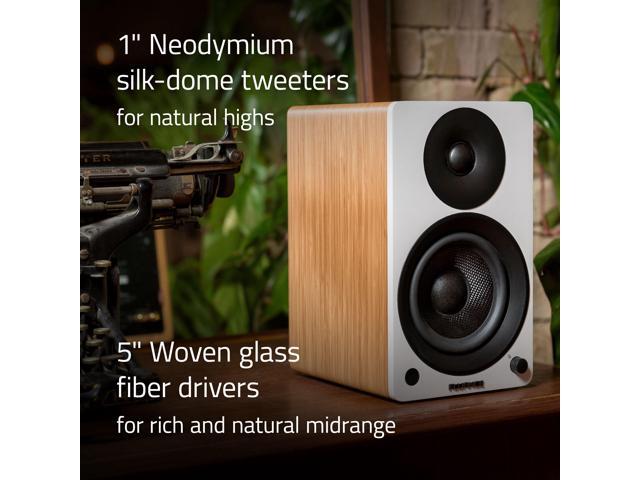 Fluance Ai41 Natural Walnut Powered 2.0 Stereo Bookshelf Speakers with 5 Drivers 90W Amplifier for Turntable TV PC and Bluetooth 5 and High Density Acoustic Foam Isolation Pads 8.5 x 6.35 - image 3