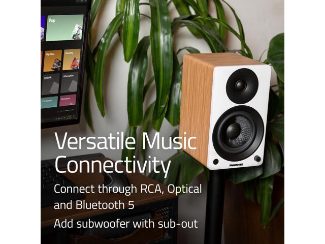Fluance Ai41 Natural Walnut Powered 2.0 Stereo Bookshelf Speakers with 5 Drivers 90W Amplifier for Turntable TV PC and Bluetooth 5 and High Density Acoustic Foam Isolation Pads 8.5 x 6.35 - image 5