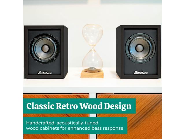 Electrohome Montrose Wireless Upgradable Vinyl Record Player, with Huntley, Powered Bluetooth Bookshelf Speakers, 3' Driver, for Natural Acoustics,...