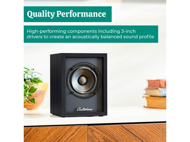 Electrohome Montrose Wireless Upgradable Vinyl Record Player, with Huntley, Powered Bluetooth Bookshelf Speakers, 3' Driver, for Natural Acoustics,...