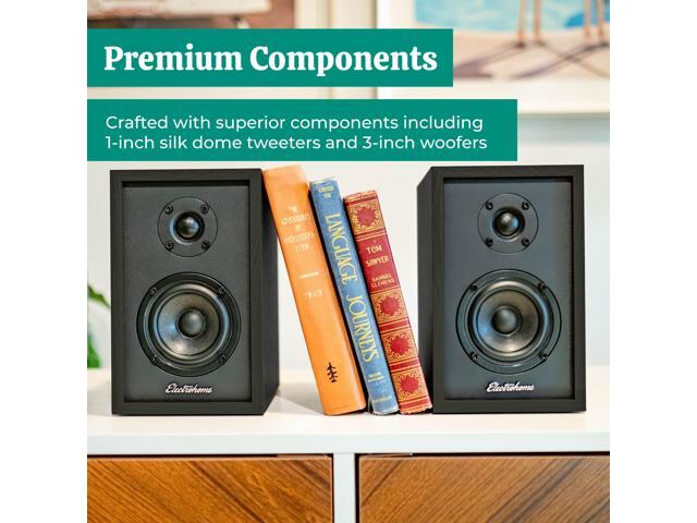 Electrohome Montrose Wireless Upgradable Vinyl Record Player with Berkeley, Powered Bluetooth Bookshelf Speakers, 1' Tweeter & 3' Driver, for...