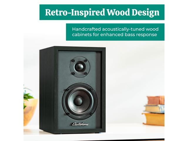 Electrohome Montrose Wireless Upgradable Vinyl Record Player with Berkeley, Powered Bluetooth Bookshelf Speakers, 1' Tweeter & 3' Driver, for...