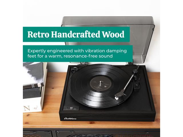 Electrohome Montrose Record Player Stereo System, 4' Bluetooth Powered Bookshelf Speakers, Belt-Drive Bluetooth Turntable with Audio-Technica...
