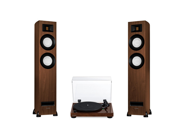 Fluance RT81 Vinyl Turntable Record Player, Audio Technica AT95E Cartridge, and Ri91 Powered Floorstanding Speakers