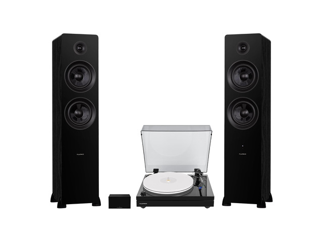 Fluance RT87 Reference High Fidelity Dual-Plinth Turntable (Piano Black), Ai81 Powered Floorstanding Tower Speakers (Black Ash), PA10 Phono Preamp