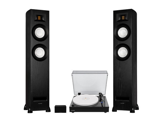 Fluance RT87 Reference High Fidelity Dual-Plinth Turntable, Ri91 Reference Stereo Powered Tower Speakers, PA10 Phono Preamp (Piano Black)