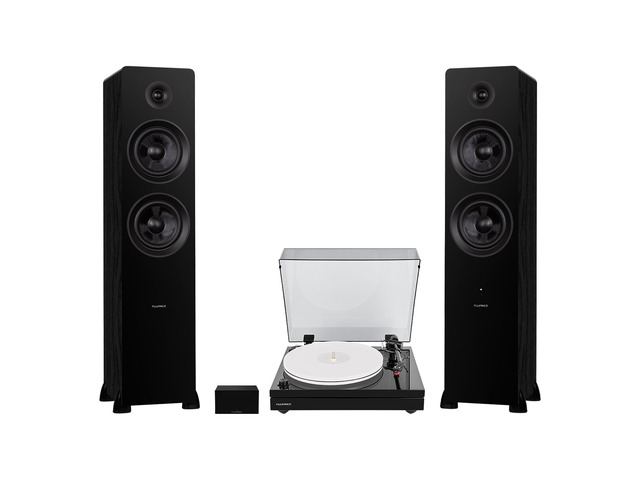 Fluance RT87 Reference High Fidelity Dual-Plinth Turntable (Piano Black), Ai81 Powered Floorstanding Tower Speakers (Black Ash), PA10 Phono Preamp