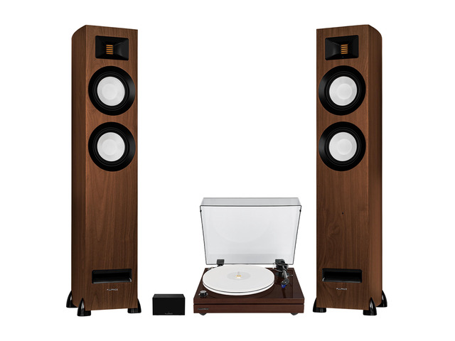 Fluance RT87 Reference High Fidelity Dual-Plinth Turntable, Ri91 Reference Stereo Powered Tower Speakers, PA10 Phono Preamp (Natural Walnut)
