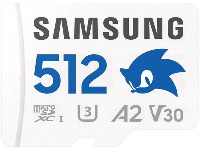 Samsung Sonic Pro Plus microSDXC Memory Card, UHS-I Interface, 512 GB, Read Speed up to 180MB/s, Increased Speed for Consoles, with SD Adapter