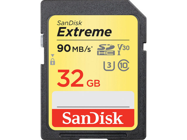 SanDisk 32GB SD Extreme 90MB/s U3 4K V30 32G SDHC USH-I C10 SDSDXVE-032G