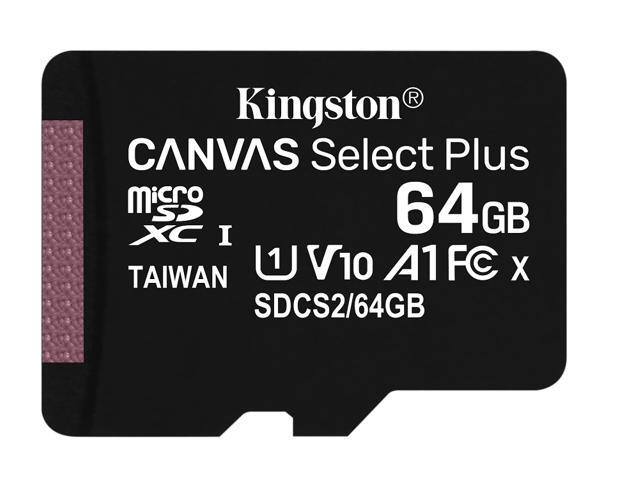 Kingston Canvas Select Plus 64GB Micro SD Card and SD Adapter SDCS2/64GB