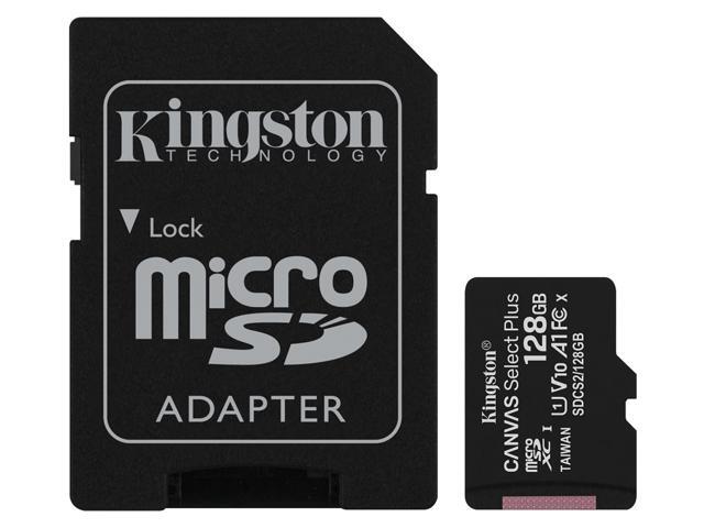 Kingston Canvas Select Plus - Flash memory card (microSDXC to SD adapter included) - 128 GB - A1 / Video Class V10 / UHS