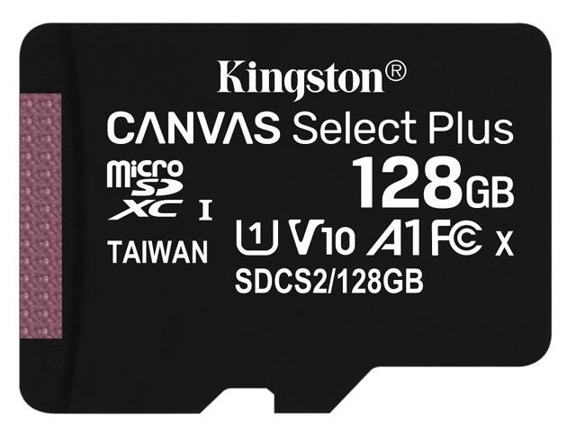 Kingston Canvas Select Plus - Flash memory card (microSDXC to SD adapter included) - 128 GB - A1 / Video Class V10 / UHS