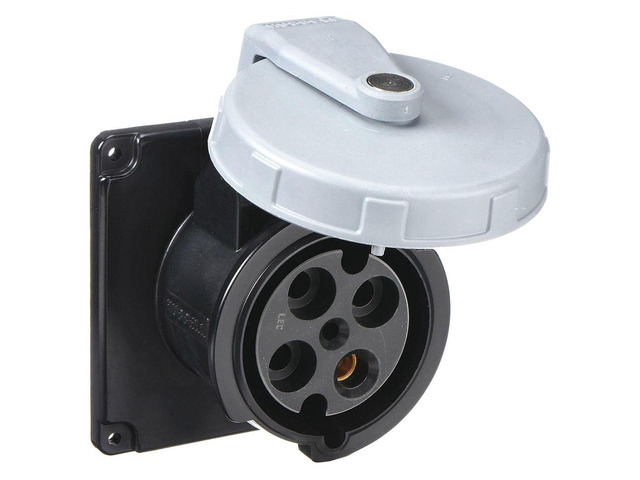 HUBBELL WIRING DEVICE-KELLEMS HBL4100R5W IEC Pin and Sleeve Receptacle,100A,600V