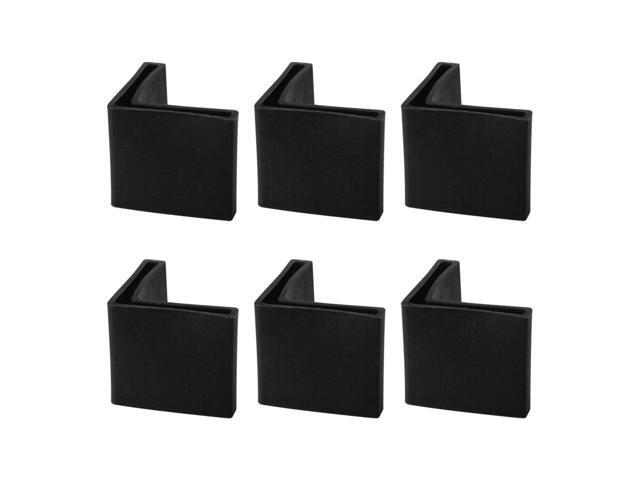 50 x 50mm Angle Iron Foot Pads L Shaped Plastic Furniture Desk Leg Cap End Covers Floor Protector Black 6 Pcs