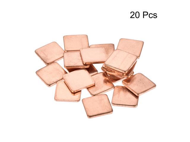 Flat IC Chipset Thermal Copper Heatsink for CPU GPU RAM 15 x 15 x 1.8mm 20pcs