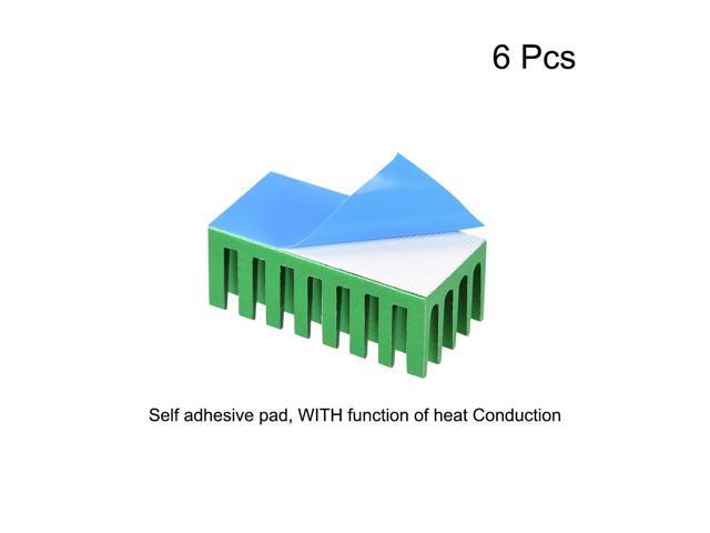 11x28x14mm Green Aluminum Heatsink Thermal Adhesive Pad Cooler for Cooling 3D Printers 6Pcs