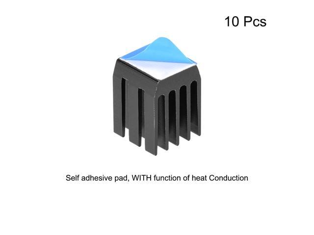 Heatsink with Thermal Conductive Adhesive Tape 9 x 9 x 12mm Black 10pcs