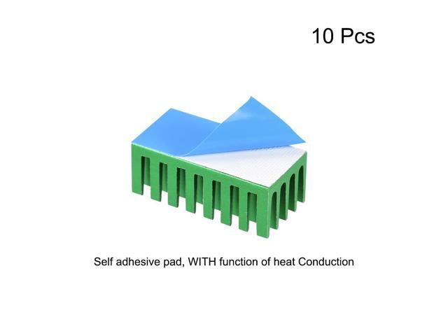 11x28x14mm Green Aluminum Heatsink Thermal Adhesive Pad Cooler for Cooling 3D Printers 10Pcs