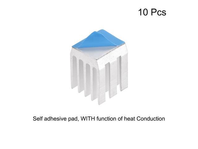 Heatsink with Thermal Conductive Adhesive Tape 9 x 9 x 12mm Silver 10pcs