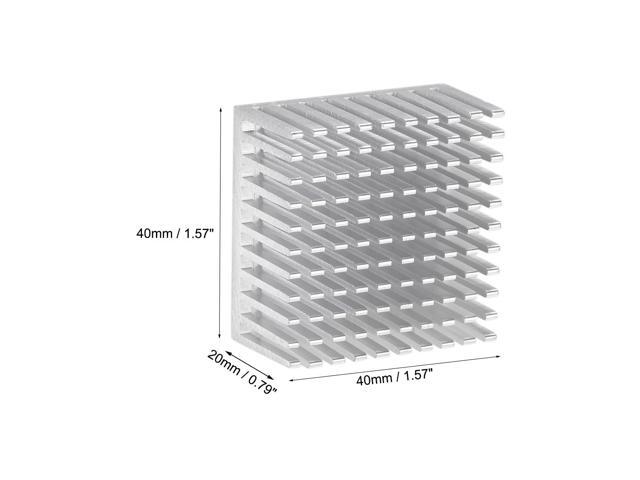 Parallel Line Notch Heatsink for MOS GPU IC Chip Silver 40 x 40 x 20 mm 4pcs