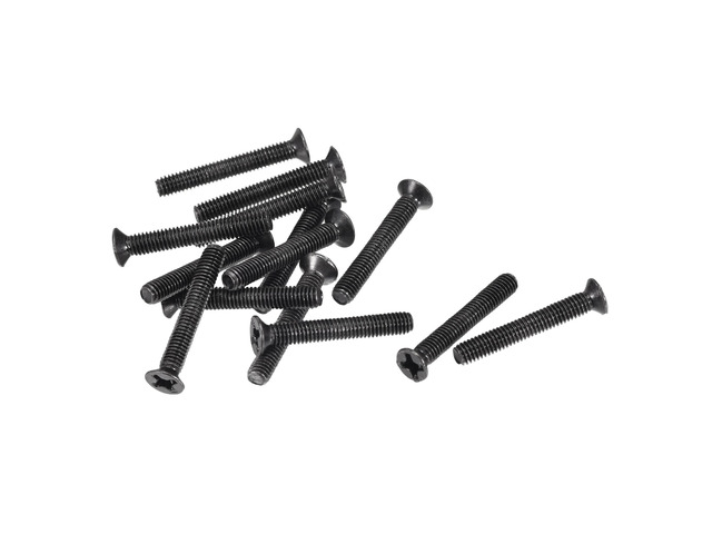 M3 x 20mm Phillips Screw Fastener Black for Laptop PC TV Fan Audio Switch 50pcs